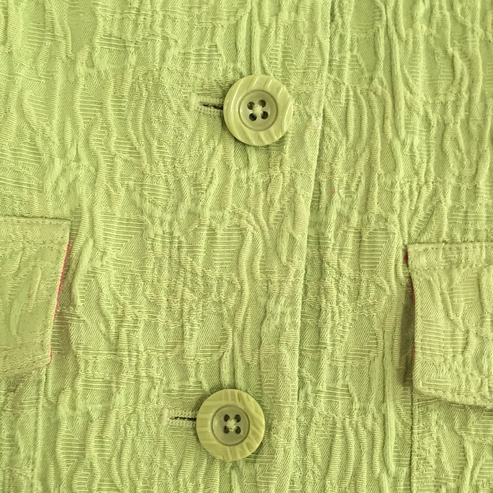Coldwater Creek Lime Green Textured Crinkle Blazer Jacket Sz 12 - Picture 6 of 14
